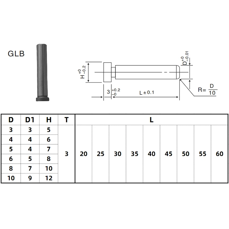 T-shaped pin, diameter 5mm6mm, length 10mm, 15mm, 20*30*40*50*60mm, mold, T-pin, floating pin, fixed pin, positioning pin