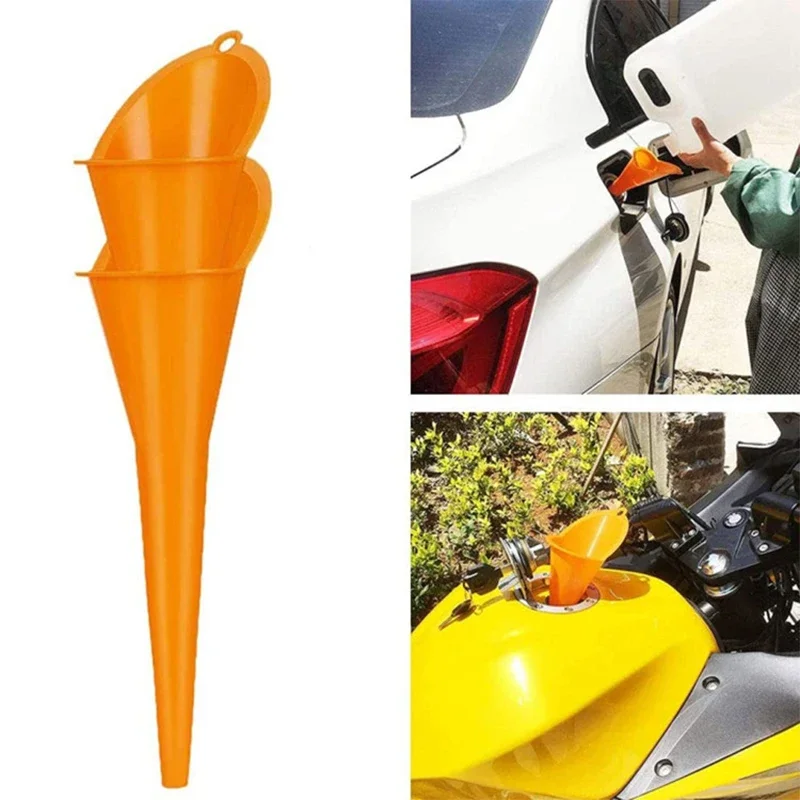 Entonnoir à tige longue pour moto, outils de remplissage d'essence, d'huile et de carburant, entonnoir en plastique anti-éclaboussures, outils de ravitaillement de voiture, accessoires 5 pièces