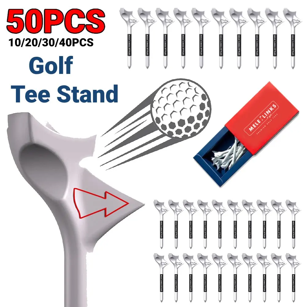 Golf Plastic Tees 10° Diagonal Insert Rhombic Golf Ball Holder Increases Speed Golf Ball Tee With Golf Gift Box Golf Accessories