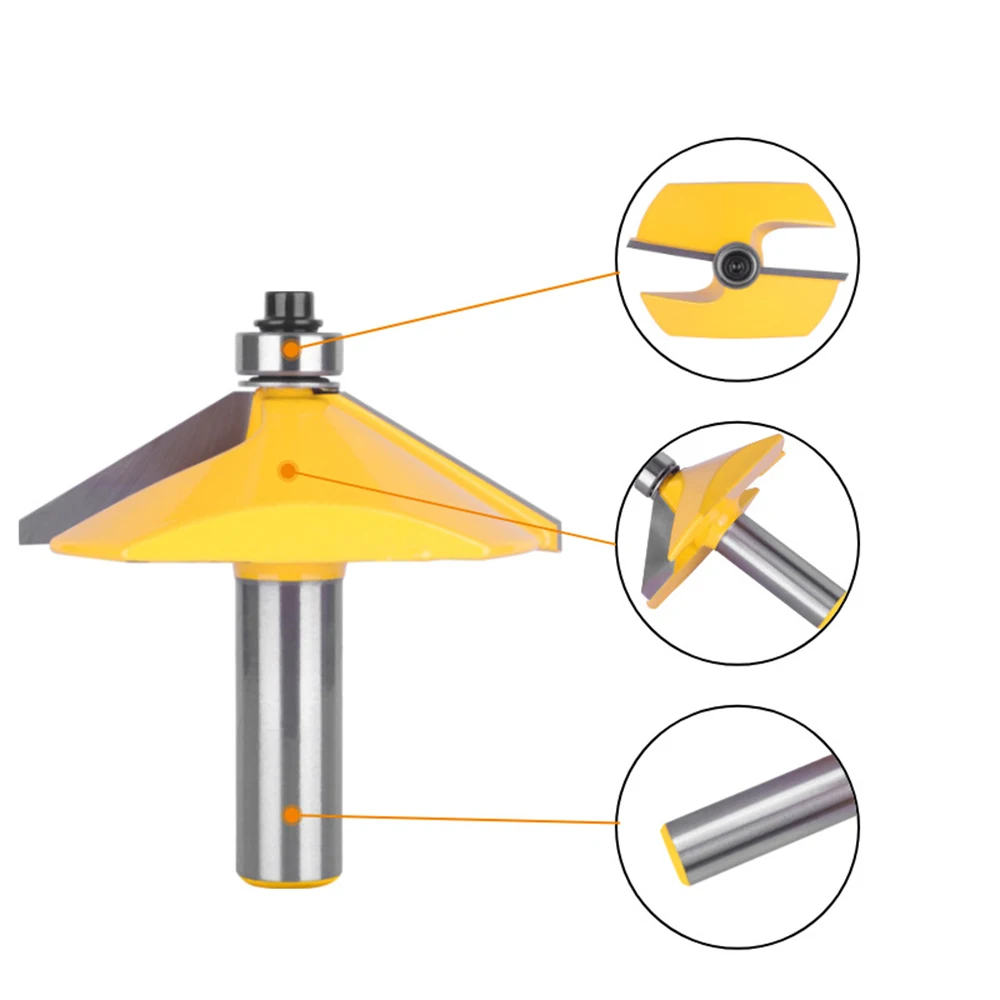 1PC 60 Deg Bevel Edge Forming Chamfer Router Bits with Bearing Chamfering CNC Wood Cutting Tools Woodworking Milling Cutter