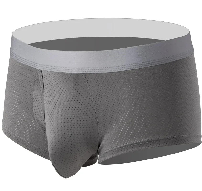 Men's panties boxers open transparent mesh panties sports, fitness close-fitting boxers N20