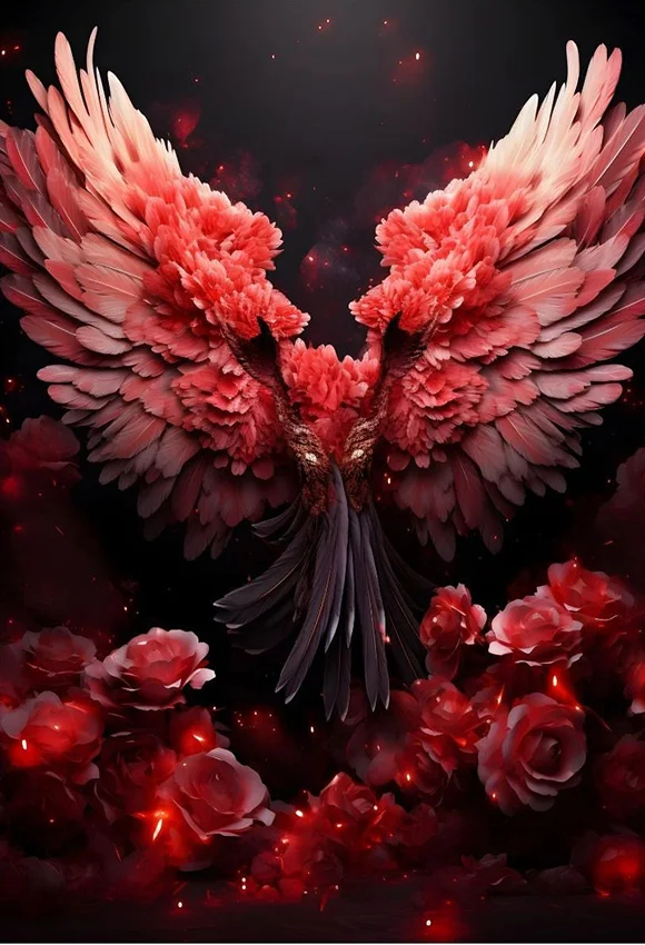 Mehofond-Fondo de fotografía para adultos, rosa roja, Floral, alas de Ángel, cumpleaños, boda, maternidad, Retrato, decoración, foto Studi
