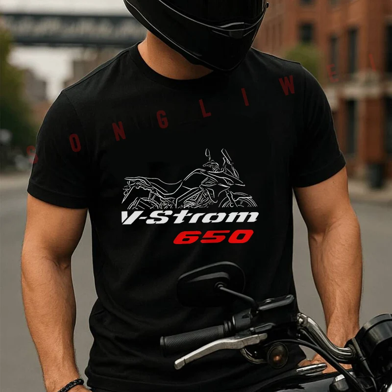 

V-Strom 650 Motorcycle T-Shirt Motorrad Fans Moto New Fashion Summer Cotton Men Short Sleeve O-Neck T Shirt