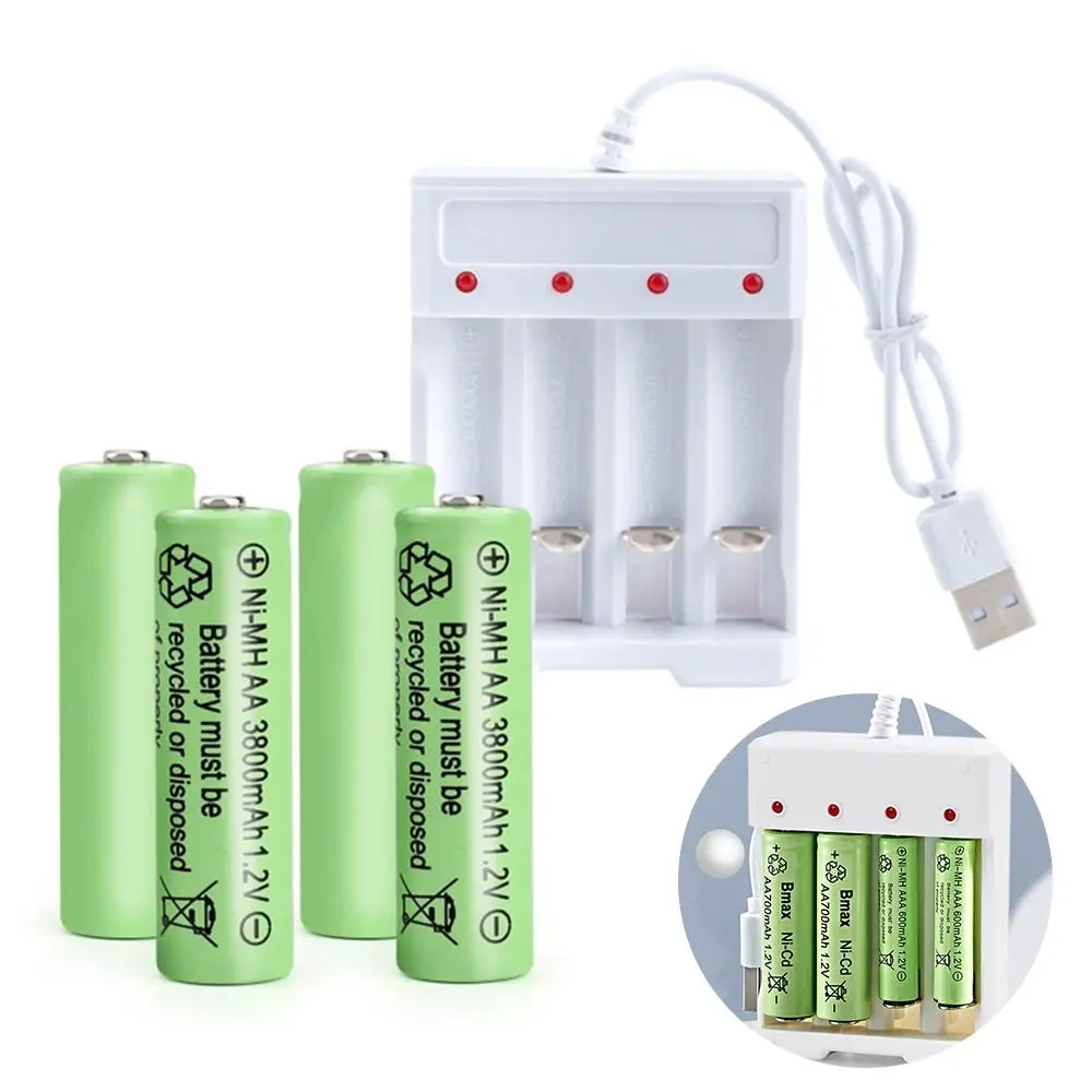 Independent Rechargeable 4 Slot USB Battery Charger Charging Tools AA / AAA  Battery Charger Quick Charge