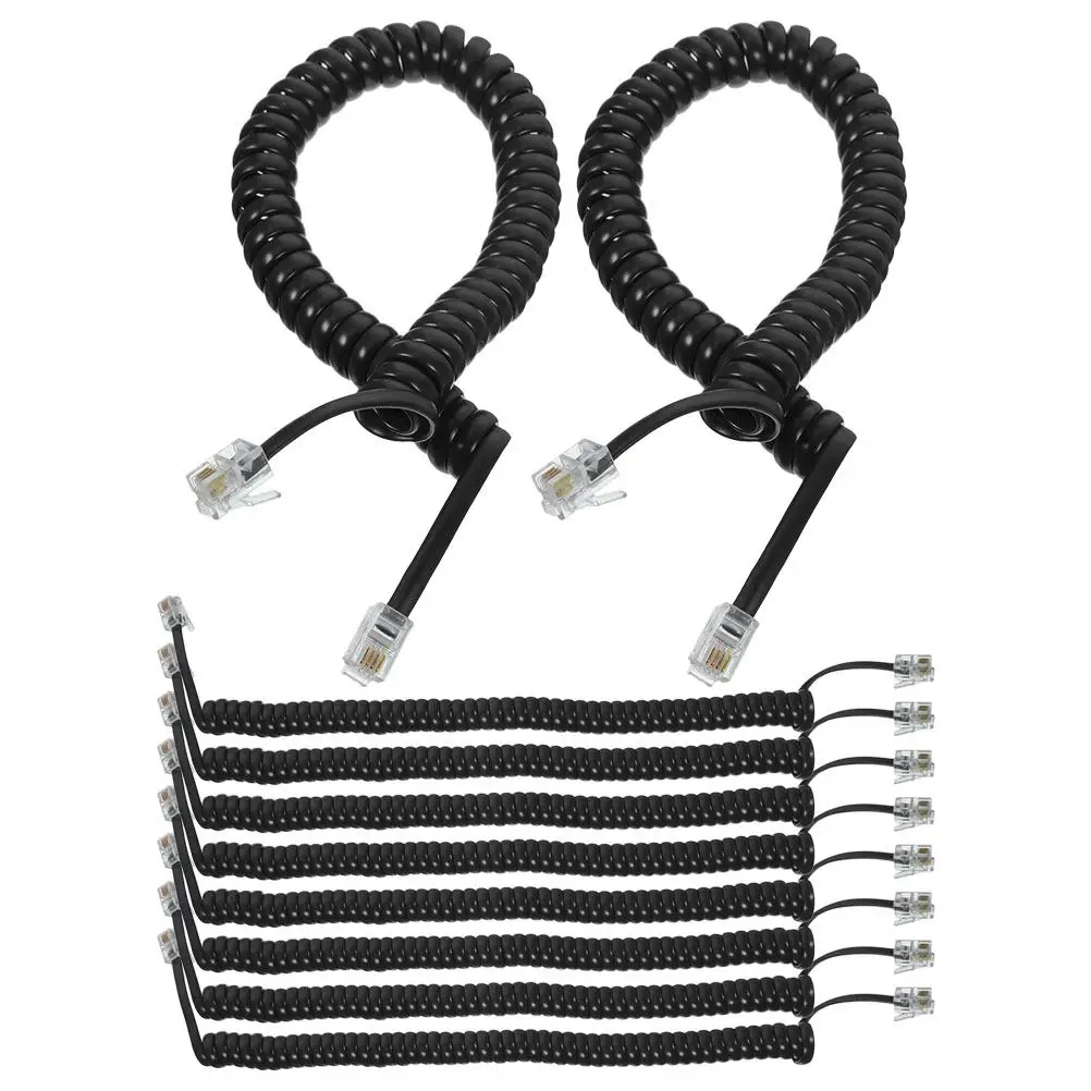 10Pcs Coiled Telephone Cord Receiver Wire Stable Signal Phone Cable for Landlines Phone Replacement Cable Telephone Cord