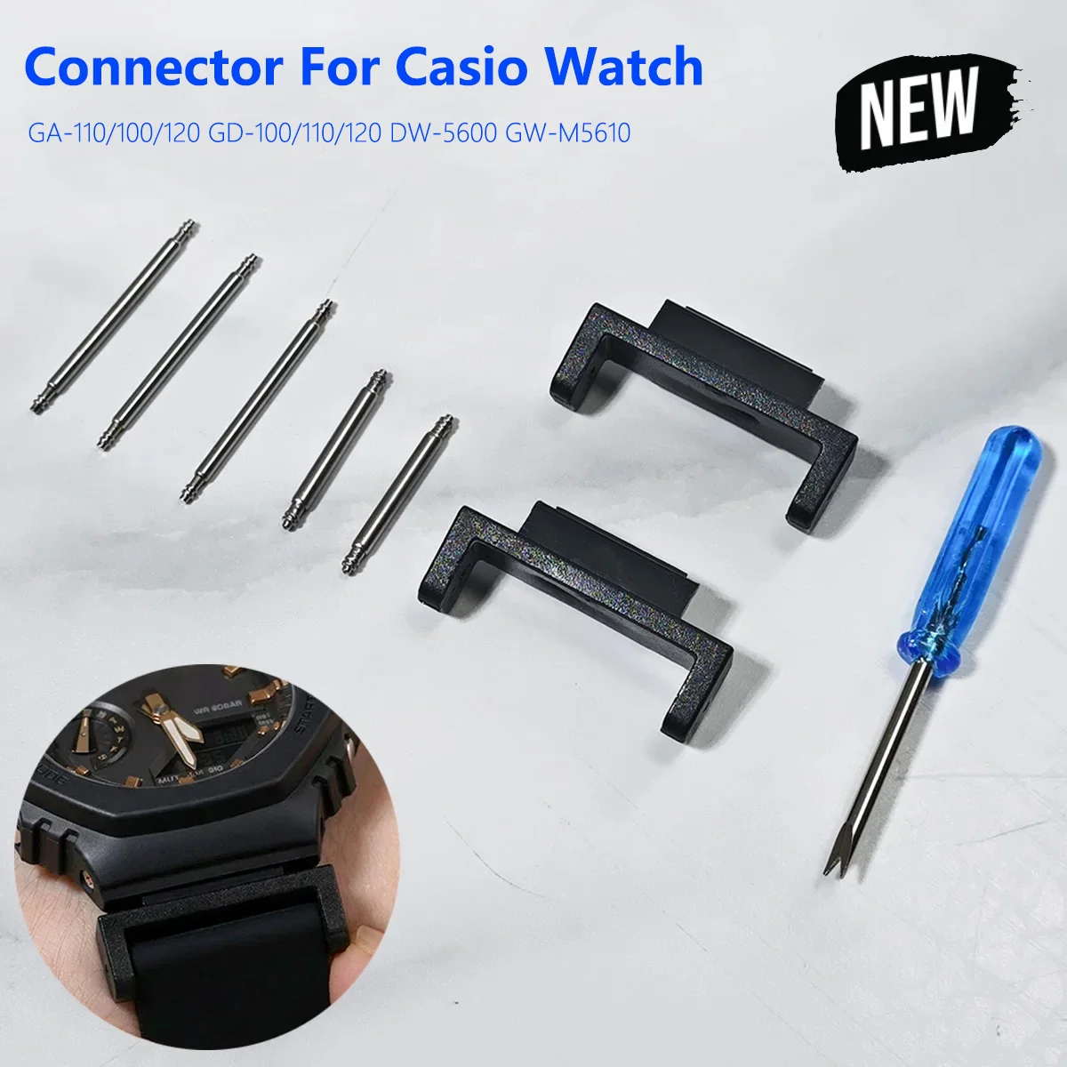16mm Rubber Watch Band Adapter for Casio G-Shock GA-110/100/120 GD-100/110/120 DW-5600 GW-M5610 modified connector accessories