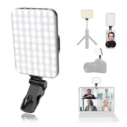 LED Selfie Light 60 High-quality LED Beads 2200mAh Rechargeable CRI 97+, 7 Light Modes Portable on Light for Phone/Tablet/Laptop