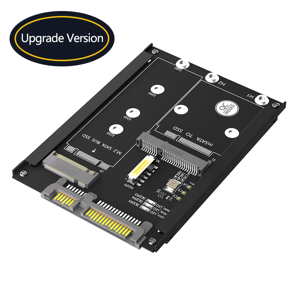 M.2 NGFF to SATA Adapter MSATA To USB SATA 3.0 Converter External 2-in-1 mSATA m.2 NGFF to SATA USB Adapter Riser Card