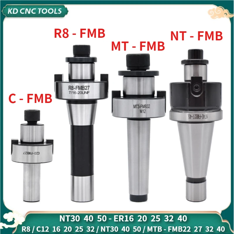 KD CNC Face endmill Adapter R8 FMB MT2 MT3 MT4 FMB22 FMB27 BT30 NT30 Arbor Shell Mill Tool Holder Drawbar CNC Machine Tools