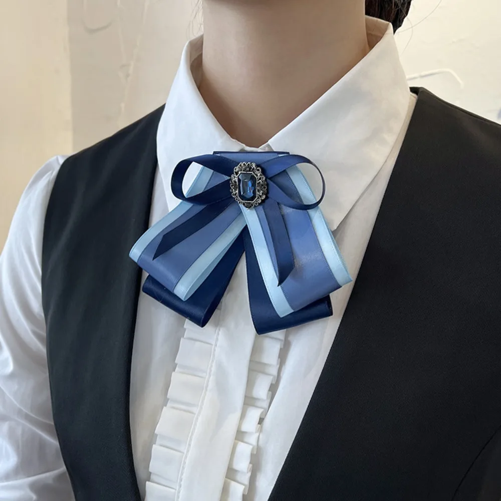 

Fashionable Pure Blue Bow Tie Professional Workwear Shirt Collar Collar Decoration Bow Tie Accessory