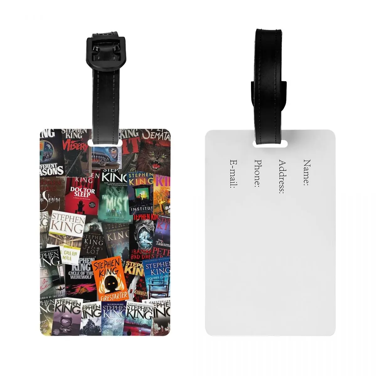 

Обложки для книг Стивен Кинг, багажные бирки с книжным червем ужасов, чемодан для путешествий, модный багаж, держатель для этикеток с идентификатором, имя, адрес