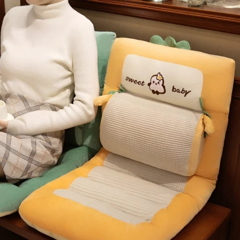 Seat Mats Cute Cartoon Backrest Lumbar Support One-piece Design Lumbar Cushion Suitable for Students and Office Workers 42x90cm
