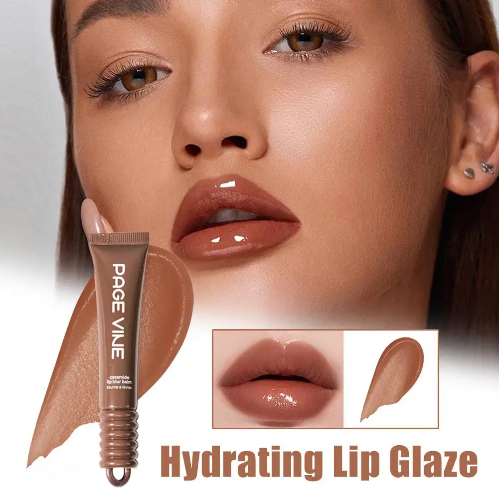 PageVine polypeptide miroir brillant à lèvres baume longue durée hydratant rouge à lèvres rafraîchissant Transparent pour étui beauté cosmétiques