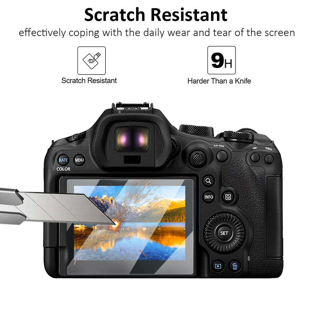 2PCS 9H Tempered Glass for Canon EOS R10 R8 R7 R6 R5 RP R III II R50 R100 R50V Anti Scratch Camera LCD Screen Protector Film