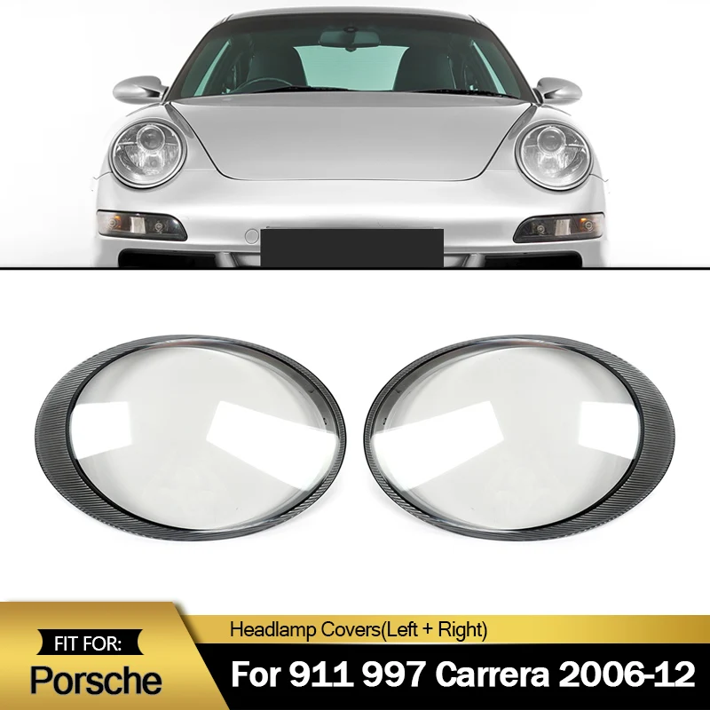 SAIQINGSP Fit For Porsche 911 Carrera 997 2006-2012 Clear Headlight Lens Covers Car Accessories Tools