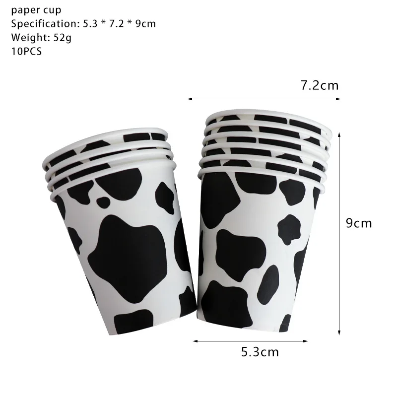 Farm Cow Theme Wedding Plastic Tablecloth Disposable Paper Cup Napkins 1-9 Birthday Party Animal Cow Balloon Picnic Supplies