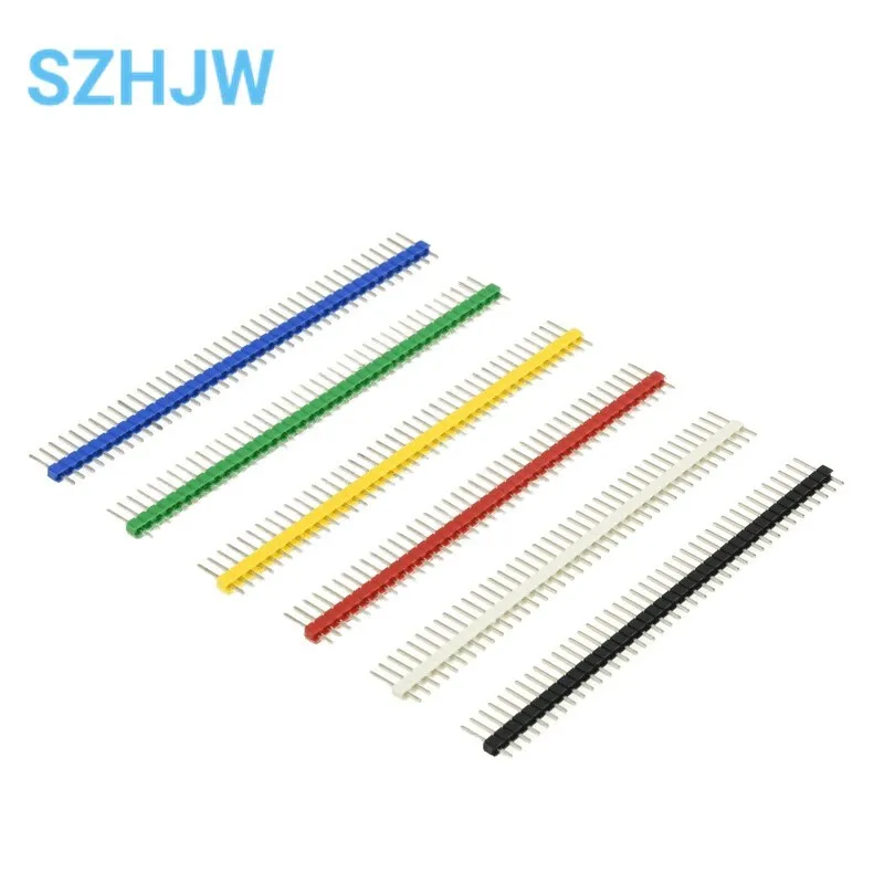 10PCS/LOT 40Pin 1x40  Colorful Single Row Male 2.54MM Breakable Pin Header Connector Strip Pin For Diy Kit