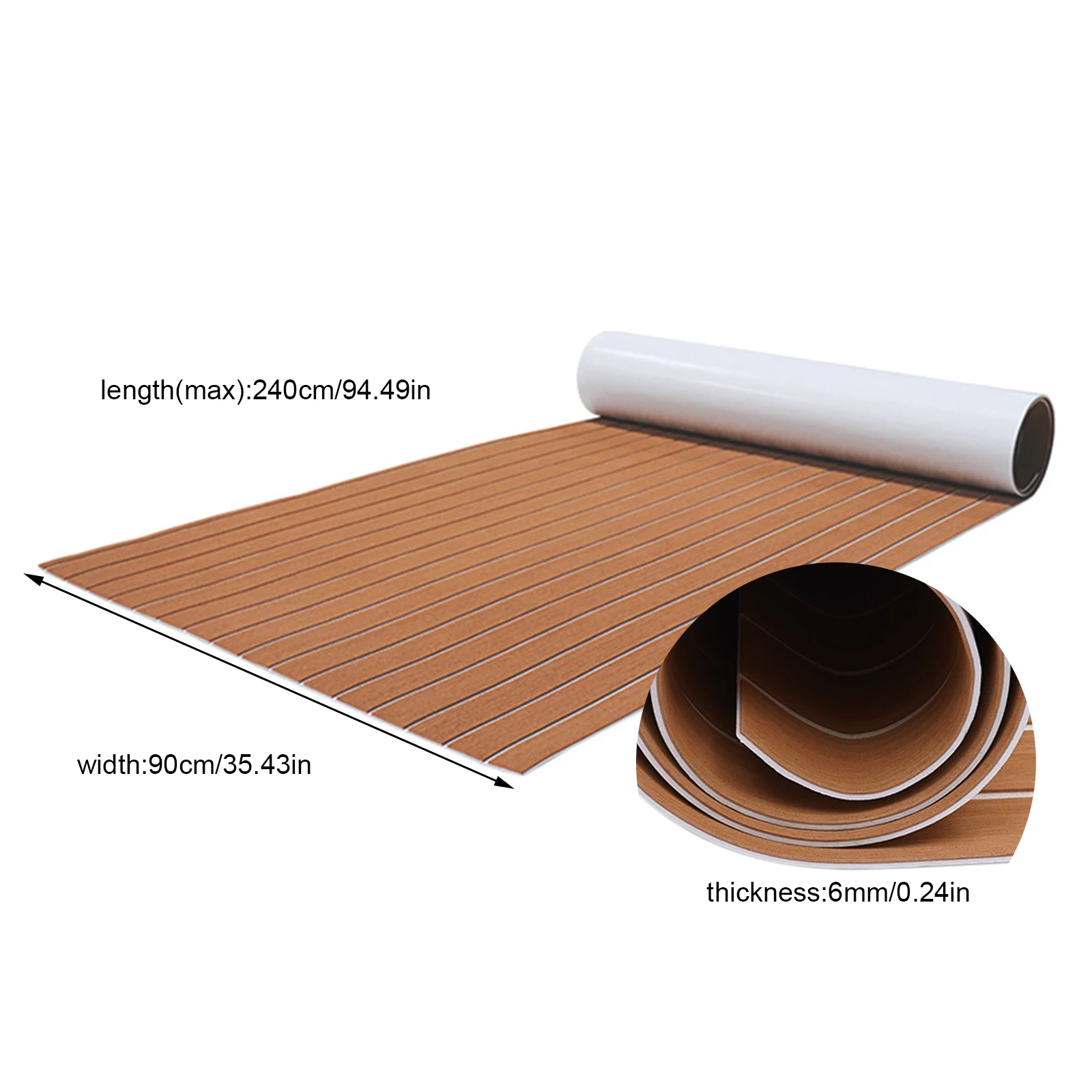 EVA Foam Faux Teak Sheet Self Adhesive Boat Marine Yacht Floor Decking Mat 240x90cm