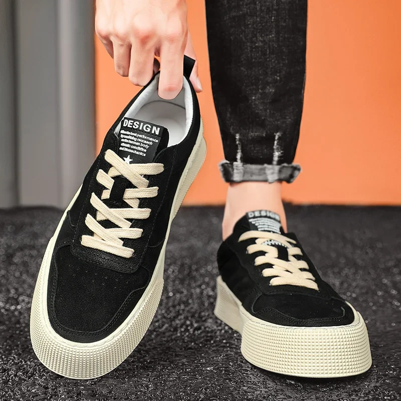 Fipatbu, zapatillas de lona informales para hombre, zapatos deportivos transpirables, calzado masculino de tela negra de moda de corte bajo para mayor comodidad y estilo