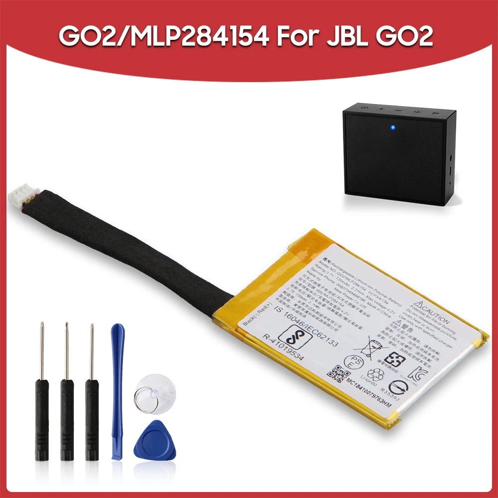 

Перезаряжаемая батарея GO2/MLP284154 730 мАч для JBL GO 1 2 GO1 GO2 Smart GO2, портативная Bluetooth-колонка, сменные батареи