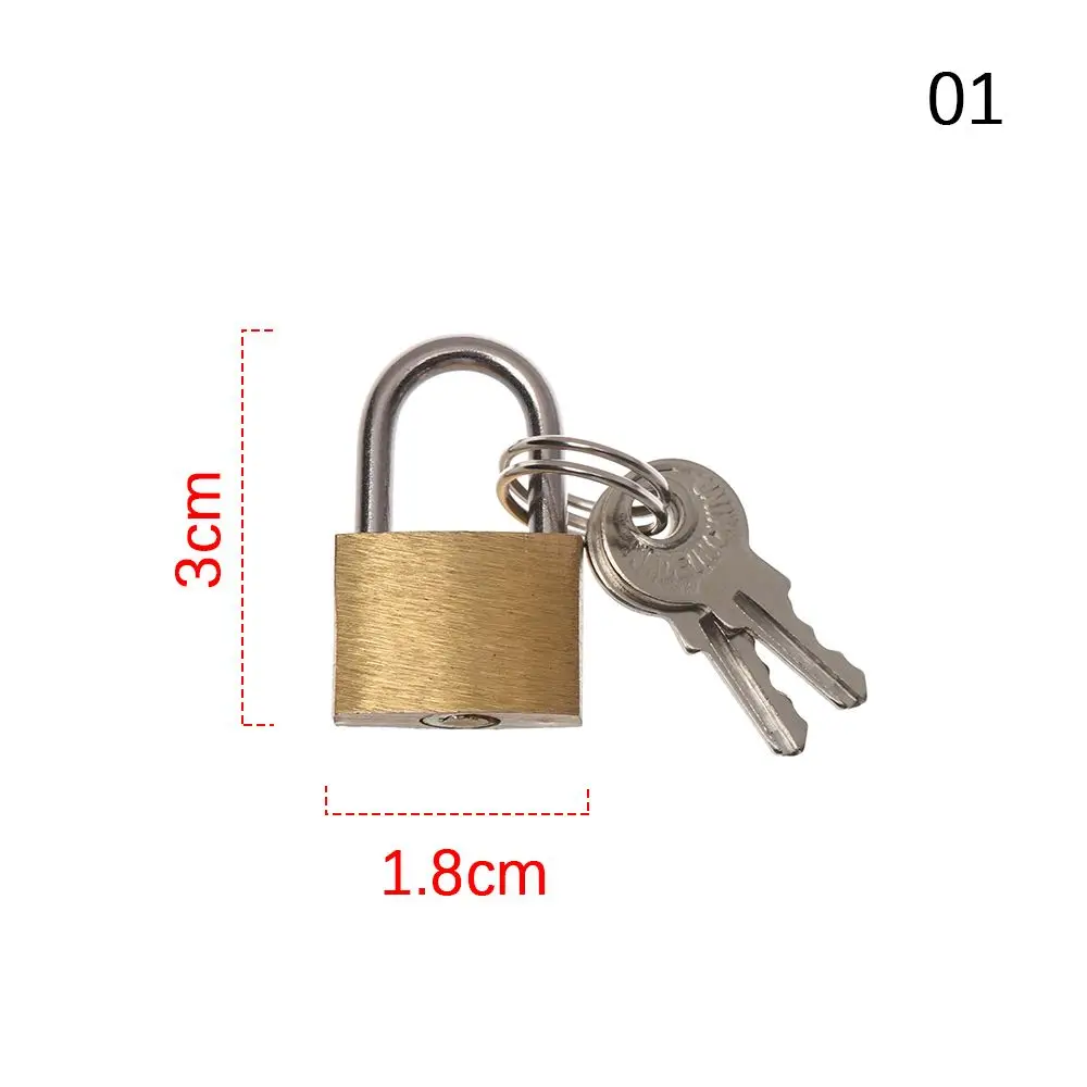 Mini Travel Suitcase Locker Case Supply Hardware Luggage Case Padlock Brass Padlock Copper Lock with 3Keys Security Tool