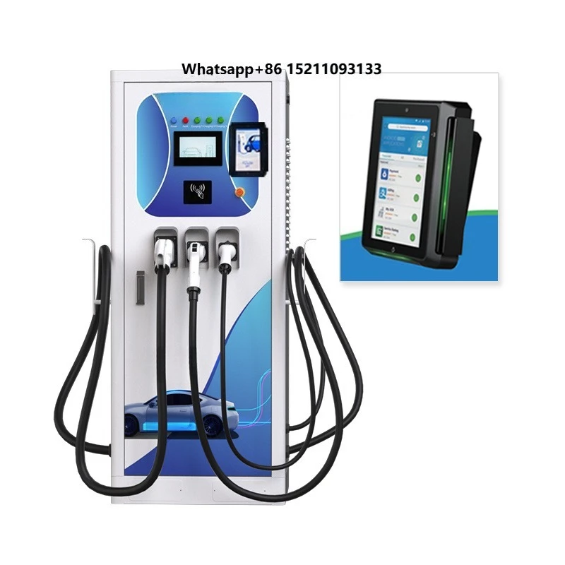 DC EV Charging EV Fast Charger Two 60kw DC CCS1/2 120kw Connector 82kW Floor-mounted Charging Stations with POS Payment
