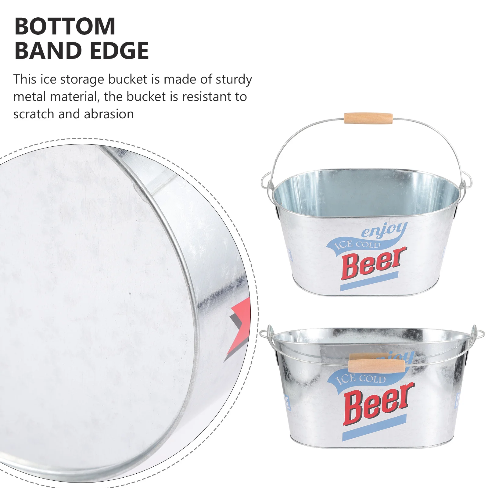 

Metal Ice Cube Bucket Large Capacity Thickened Oval Beer Cooling Bucket Bar Wine Holder Party Ice Container Party Wine Holder