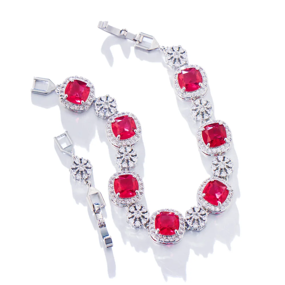 Pera Fashion Silver Color Jewelry with Pink Yellow Crystal Chain Link Bracelets Adjustable Length for Female Party Gift B149 image 3