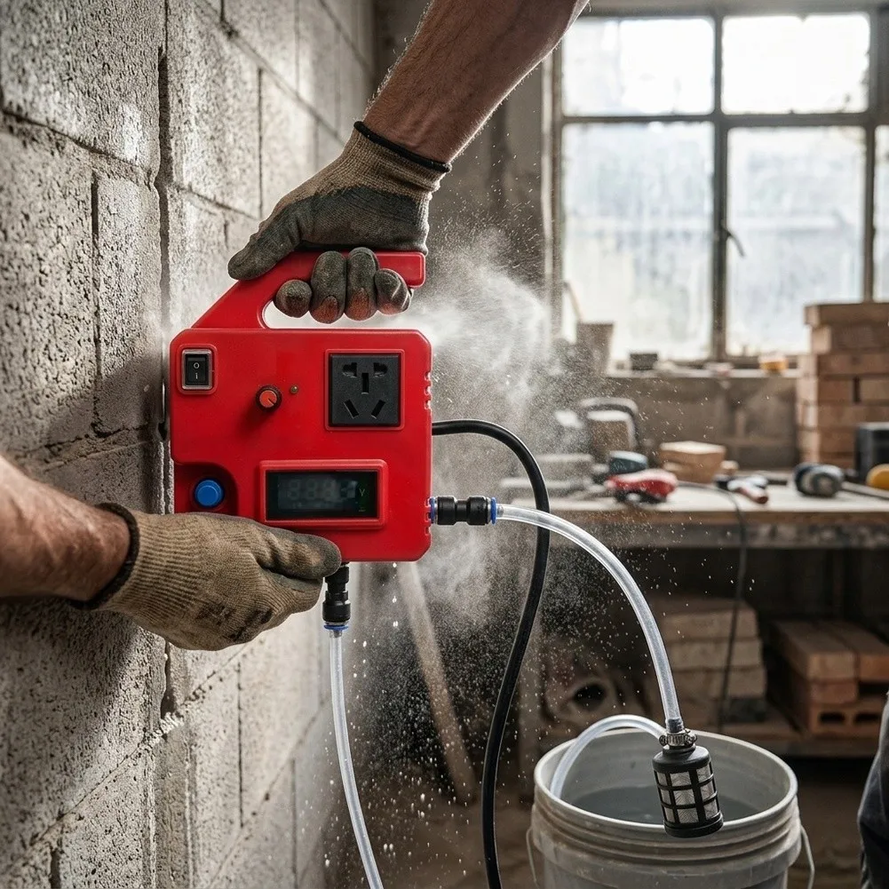 Self-Priming Water Pump with Adjustable Flow Control for Concrete Grooving Machines Wall Chasers and Core Drills