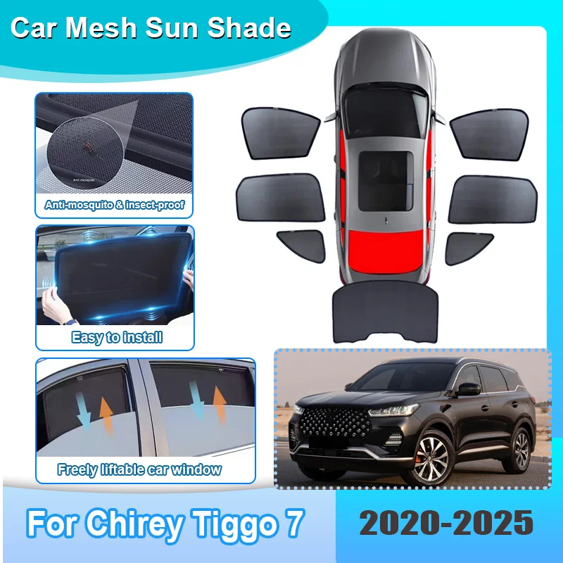 

For Chery Tiggo Fownix 7 Pro Ebro S700 Xcite X-Cross Sportequipe 6 DR 6.0 2020-2025 Anti-UV Window Sunshade Auto Accessories