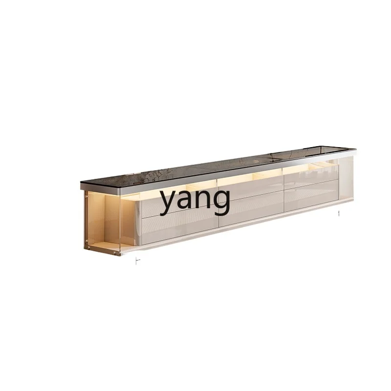 LMM, Italian light luxury high sense floor TV cabinet coffee table combination villa TV cabinet