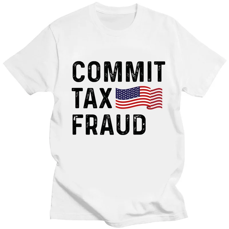 The Stars and The Stripes Tshirt Commit Tax Fraud Print Tshirt Men Women Kawaii Dinosaur Short Sleeve Street Fashion Tee Tops