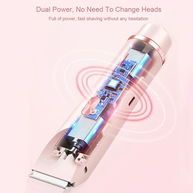 Painless Hair Removal Trimmer For Sensitive Areas Like Bikini Area Or Arms, 2 In 1 Shaver Baby Hair Epilator-A66K