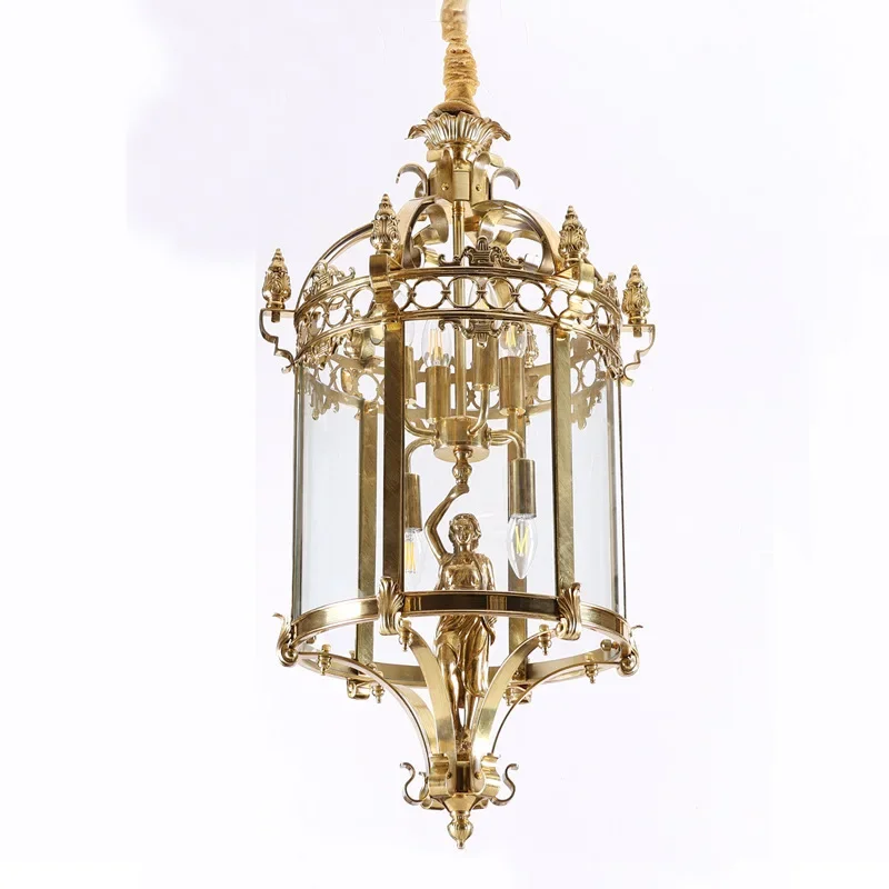 French, all brass, chandelier, vintage, court, aisle, hallway