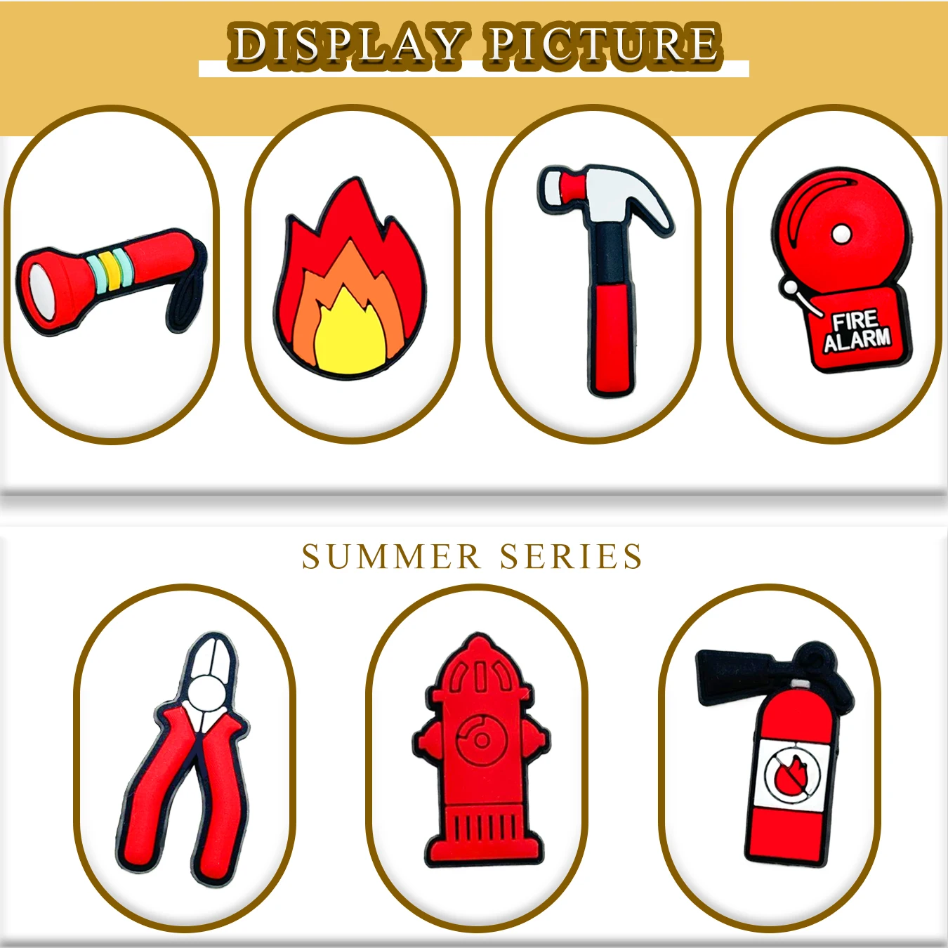 13 PCS Firefighter Series, Cartoon Firefighter Series PVC Soft Rubber Shoes - Attractive, DIY Shoe Accessories for Decoration