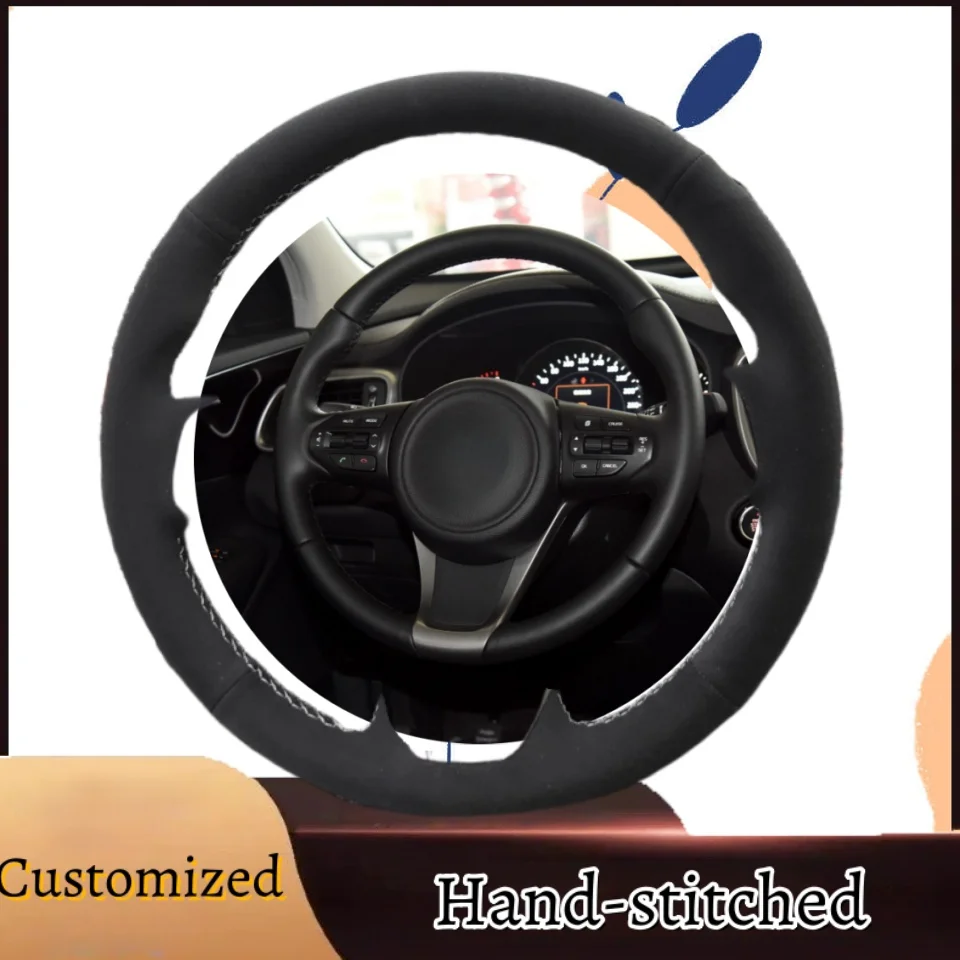 

Customized Hand-stitched Suede Leather Anti-slip Steering Wheel Cover For Kia Sorento Sedona 2015-2019 Car Accessories