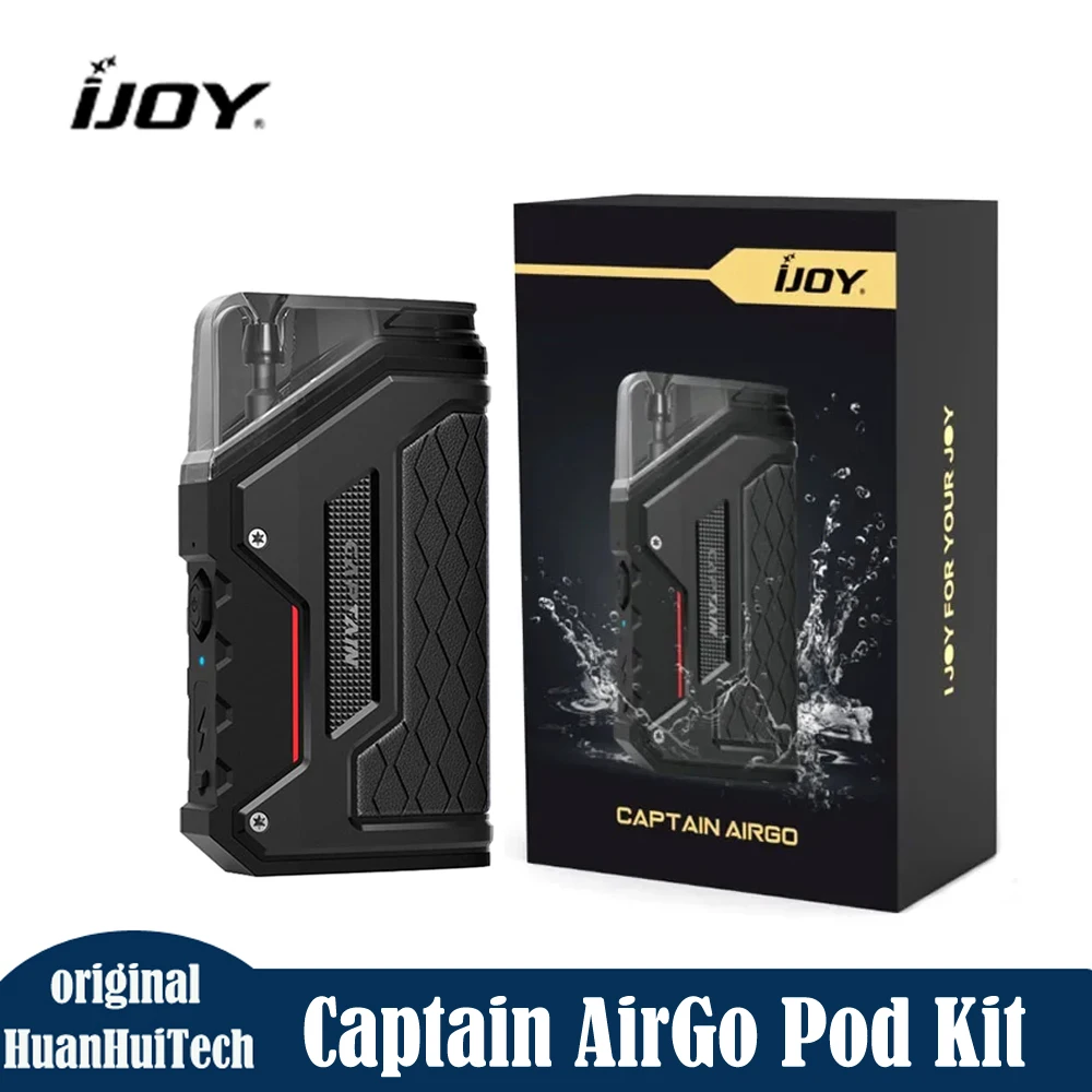 Original IJOY Captain AirGo Pod Kit 930mAh battery 0.8ohm Mesh Coil Box Mod With 5.5ml Big Pod Vaporizer Electronic Cigarettes