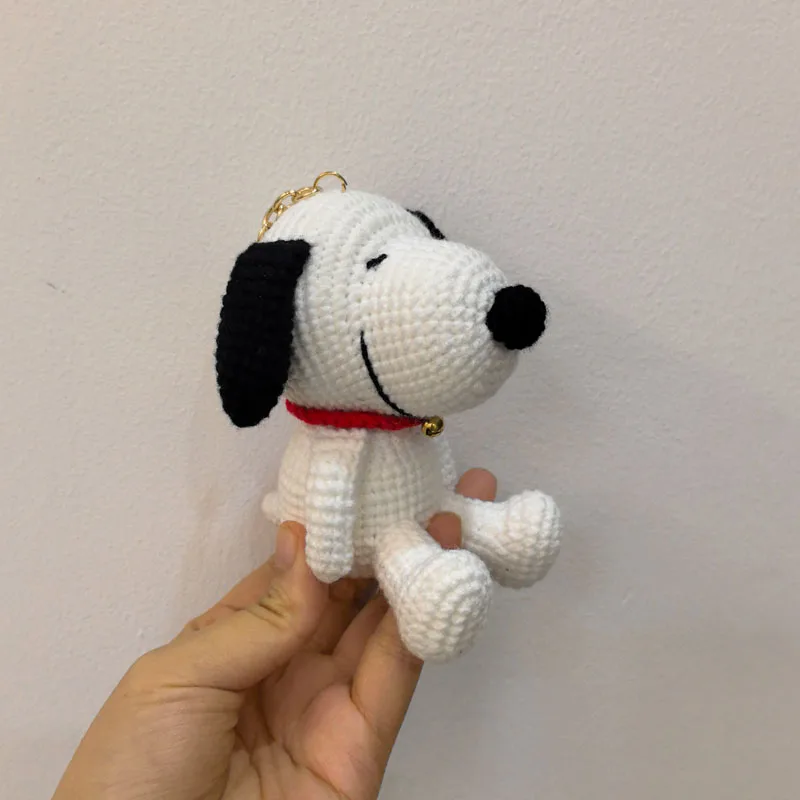 Leuke hond handgemaakte geweven breigaren sleutelhanger wollen draad haak weven gehaakte pop decoratie creatief verjaardagscadeau - afbeelding 1