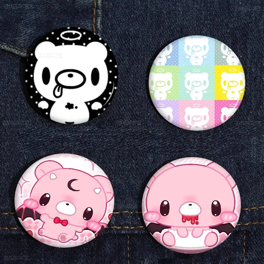 Cartoon G-gloomy Bear Tinplate Pin Button Custom Anime Role Old-school Brooch Cartoon Collar Badge Jewelry Gift Fans