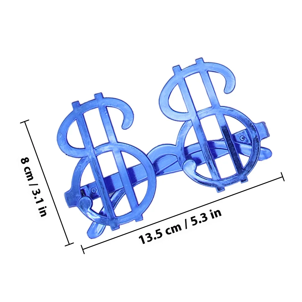 12 stuks Chrome Dollar Zonnebril Uniek Ontwerp Party Brillen voor Halloween Maskerade Carnaval Verjaardag Nieuwigheid Bril