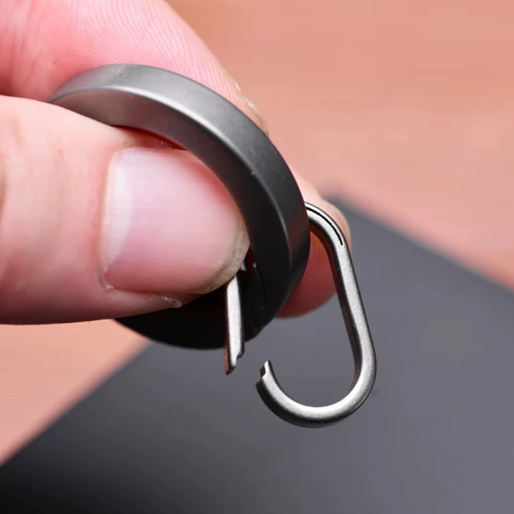 Light Titanium Alloy Snap on Oval Connection Ring Mini Key Hook Bag with Daily Portable Small Outdoor Connector Accessories