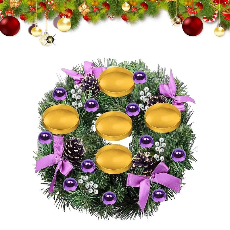 

Christmas Candle Rings For Pillars 2024 Candle Wreaths For Taper Candles Ribbon Bows Pinecones Centerpiece Candlestick