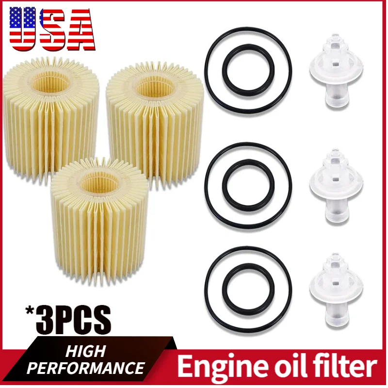 3PCS Engine Oil Fil… - image