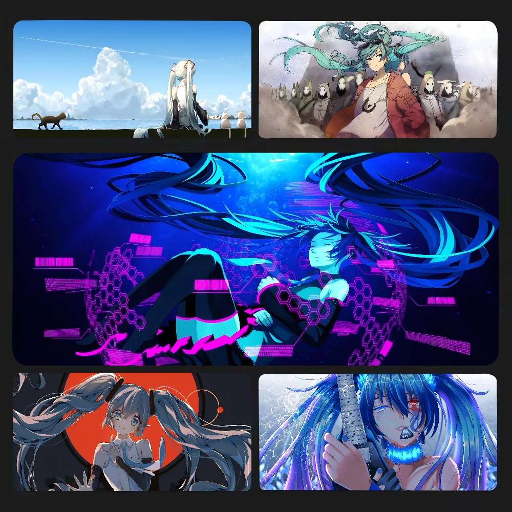 

1pc Hot Anime Cute Hatsune Miku Non-slip Mouse Pad Suitable For Office Computers Laptops E-sports Game Desk Mats XXL Keyboard