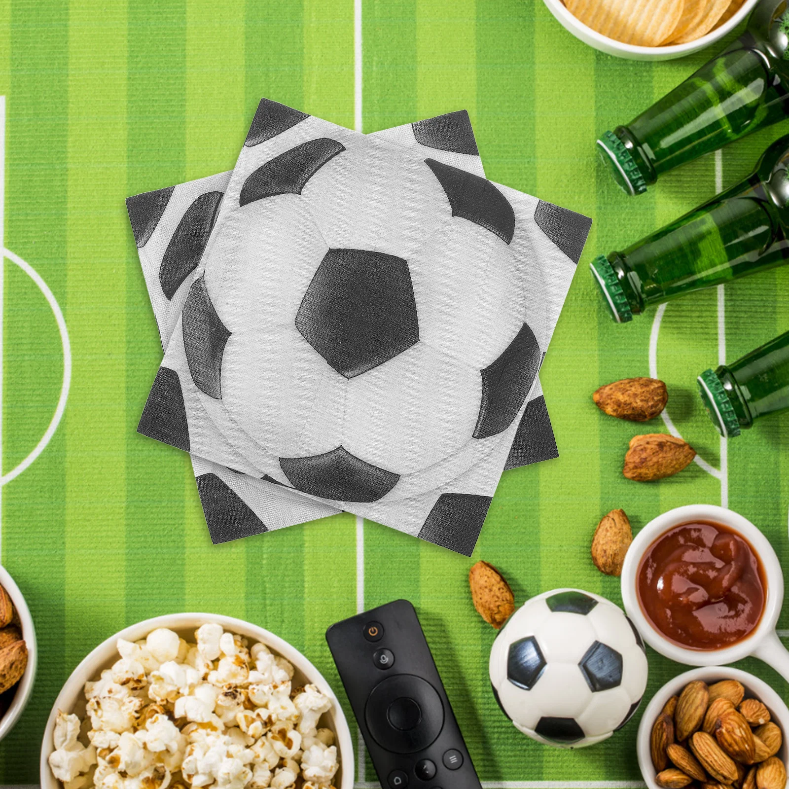 

20Pcs Soccer Printed Napkins Vibrant Football Designs for Soccer Birthday Party Decorations Sports Themed Tableware Party