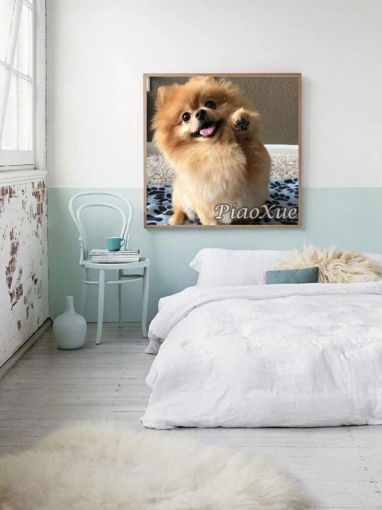 Cute Pet Animal 5D Diamond Painting Yorkshire Terrier Dog Pomeranian  Diamond Embroidery Cross Stitch Kit Handmade Craft