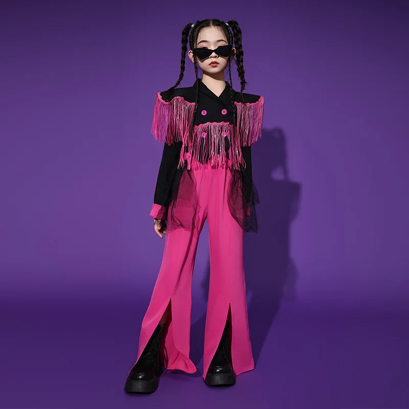 Kinder Jazz Dance Pailletten Kostüm Hipster Mädchen Mode Pailletten Street Dance Set Mädchen Runway Bühne Leistung Kleid