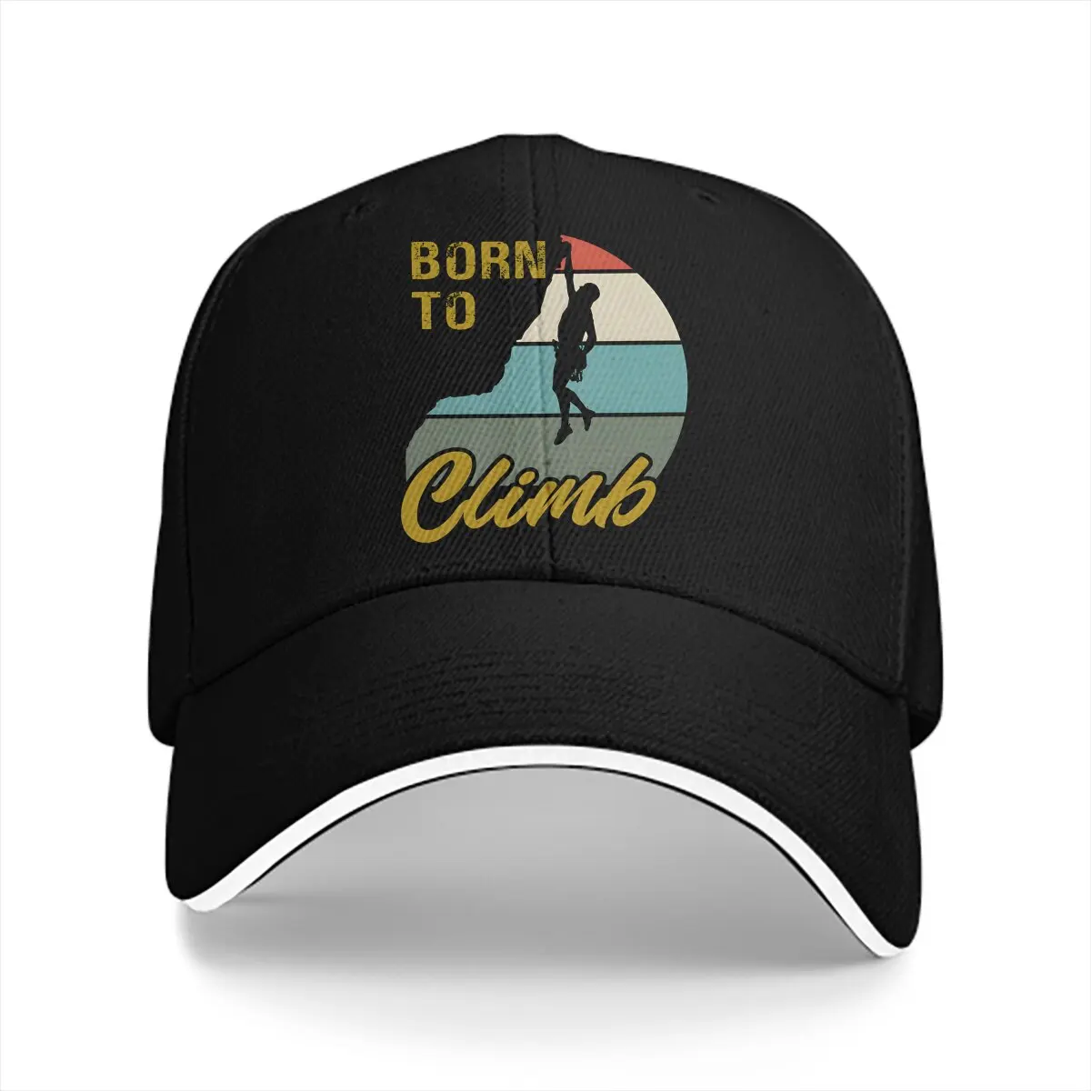 

Pure Color Dad Hats Born To Climb Sunset Men's Hat Sun Visor Baseball Caps Mountain Climber Peaked Cap