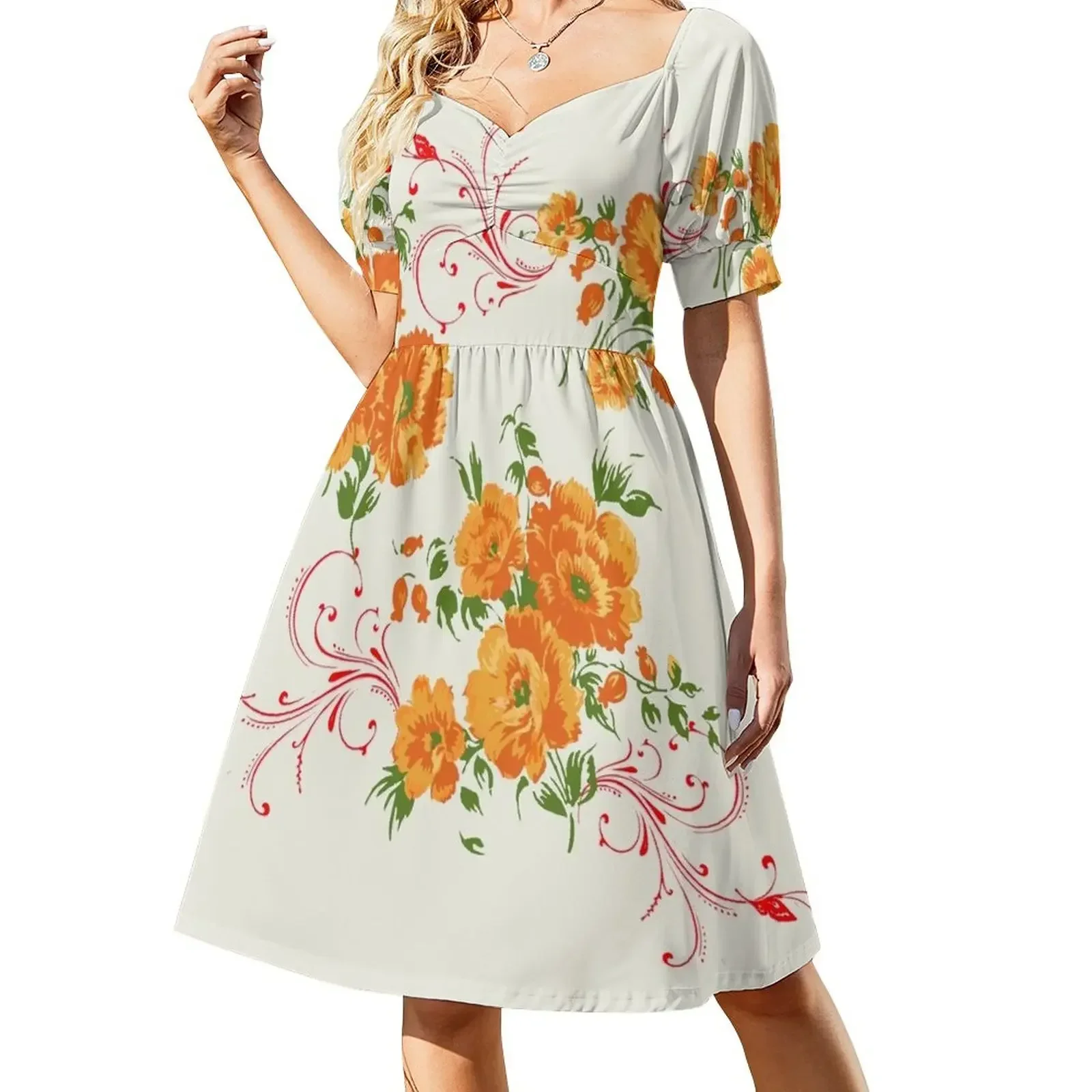 

Fall in America Short-Sleeved Dress Women's dress evening dresses ladies beach outfits for women Dress