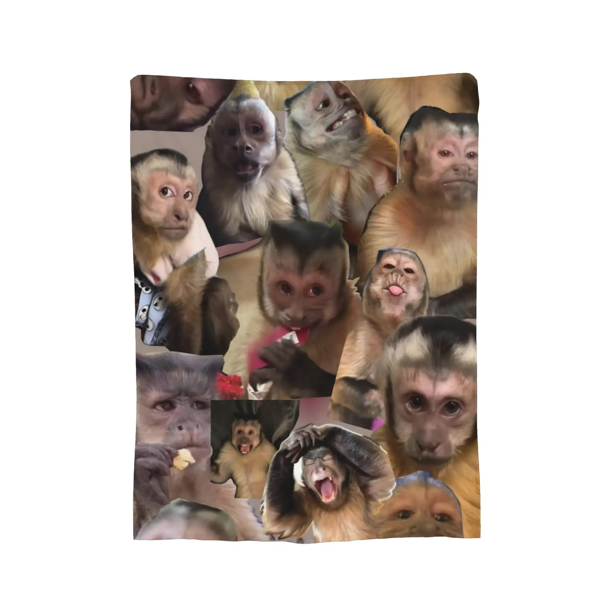 Monkey Face Funny Meme Blanket Ultra Soft  Throw Blankets for Sofa 50x60 Inch Multi-size Bedding Throws